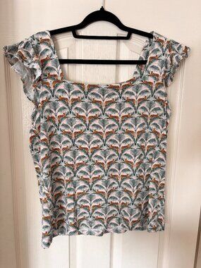 FatFace Tiger Cap Sleeve Top Size 12